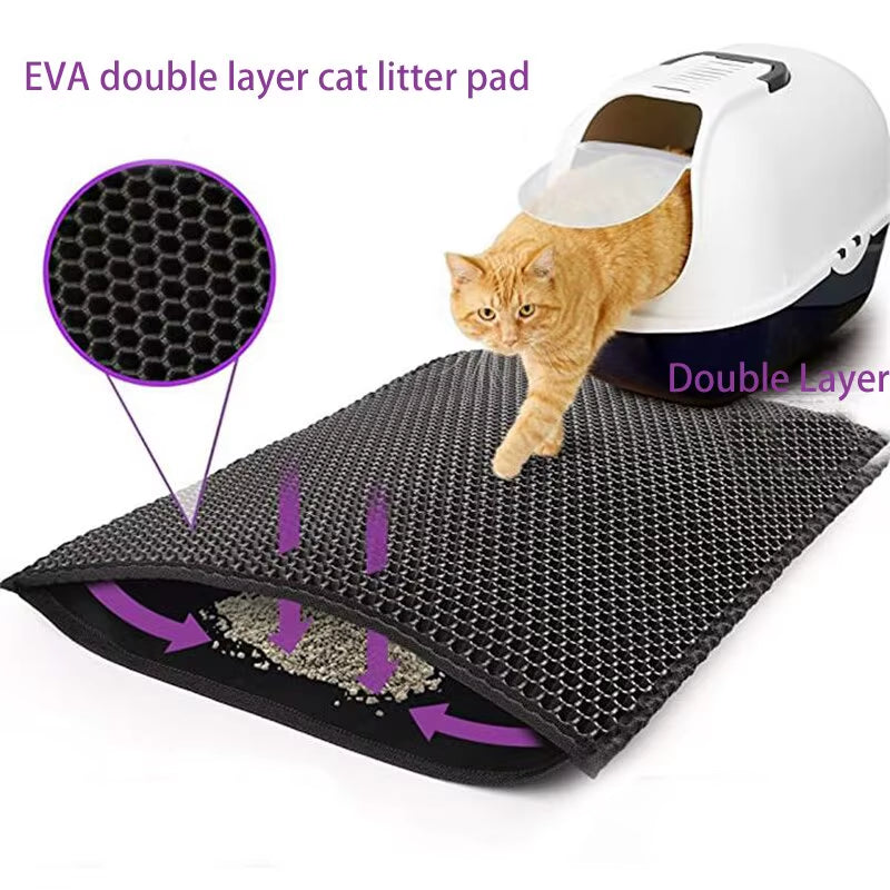 Cat Litter Mat EVA Double Layer Cat Litter Mat Cat Litter Basin Sand Falling Mat Eva Cat Litter Mat Cat Nest Mat Pet Mat